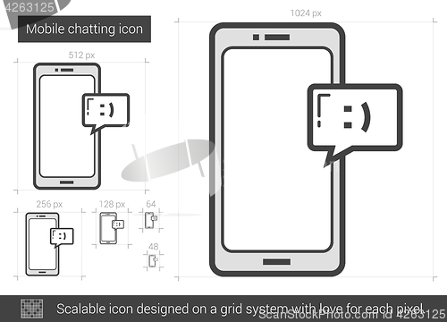 Image of Mobile chatting line icon.