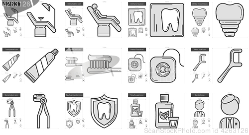 Image of Stomatology line icon set.