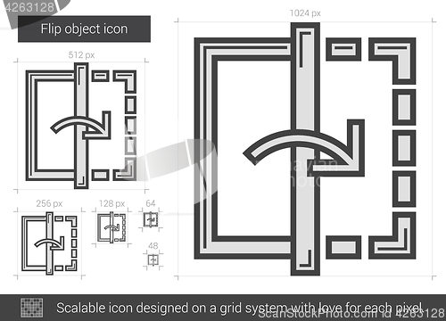 Image of Flip object line icon.