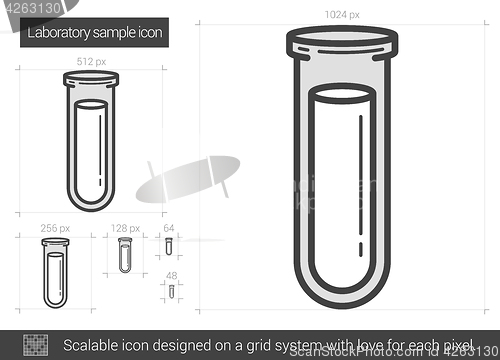 Image of Laboratory sample line icon.