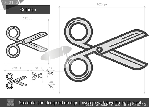 Image of Cut line icon.