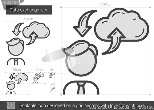 Image of Data exchange line icon.