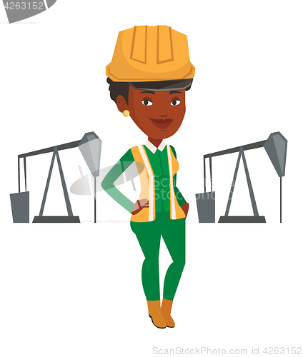 Image of Cnfident oil worker vector illustration.