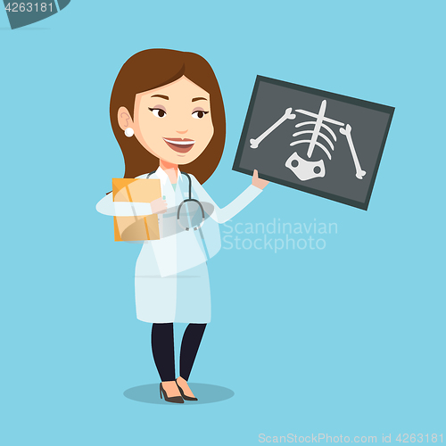 Image of Doctor examining radiograph vector illustration.