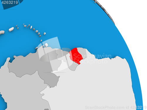 Image of Suriname on globe