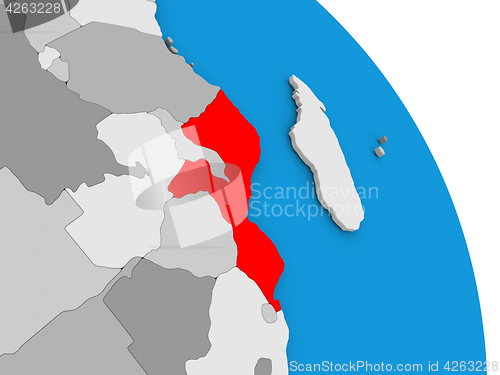 Image of Mozambique on globe