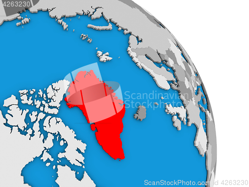 Image of Greenland on globe