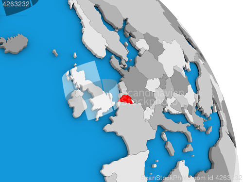 Image of Belgium on globe