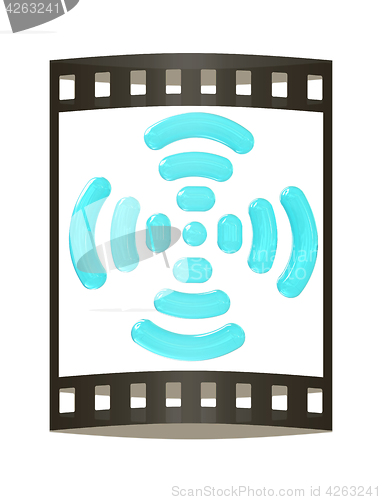 Image of Radio Frequency Identification symbol. 3d illustration. The film