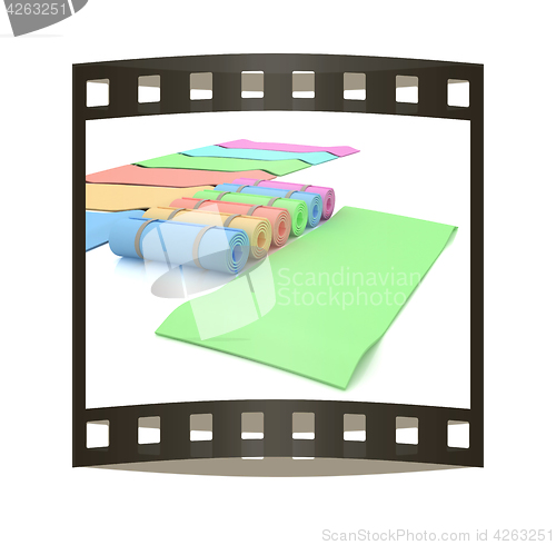 Image of karemats. 3D illustration. The film strip