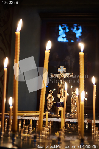 Image of candles in orthodox church