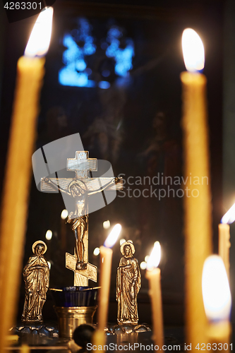 Image of candles in orthodox church