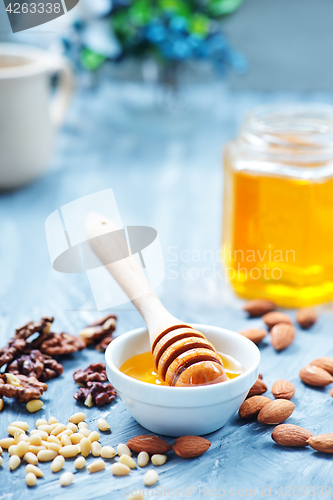 Image of honey with nuts