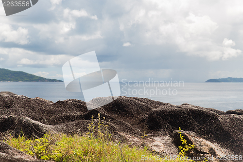 Image of view from island to indian ocean on seychelles