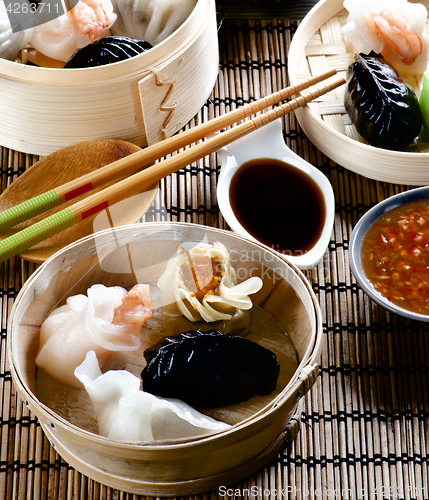 Image of Dim Sum in Bamboo Bowls