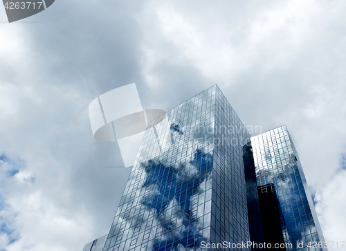 Image of Building with Sky Reflection