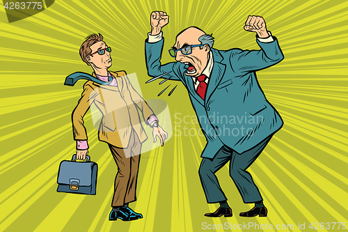 Image of Boss scolds businessman