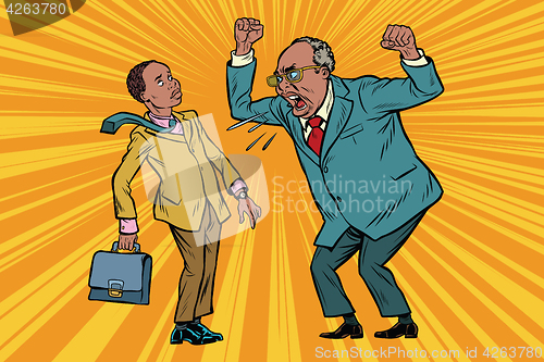 Image of Boss scolds businessman