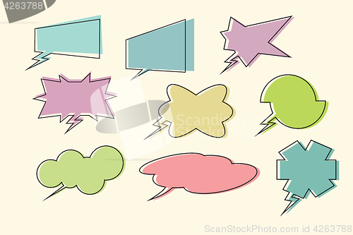 Image of set comic book speech bubbles