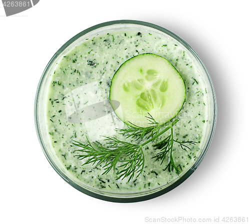 Image of Cucumber smoothie top view