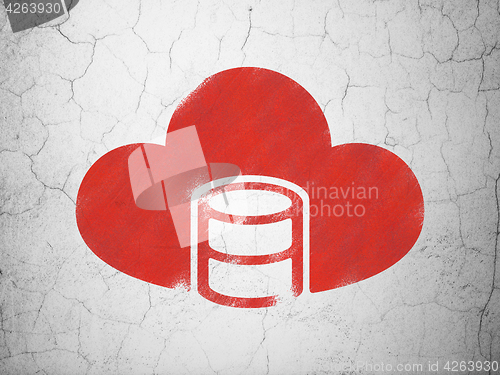 Image of Software concept: Database With Cloud on wall background