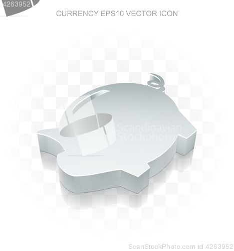 Image of Banking icon: Flat metallic Money Box, transparent shadow, EPS 10 vector.