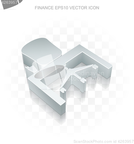 Image of Finance icon: Flat metallic 3d Office, transparent shadow, EPS 10 vector.