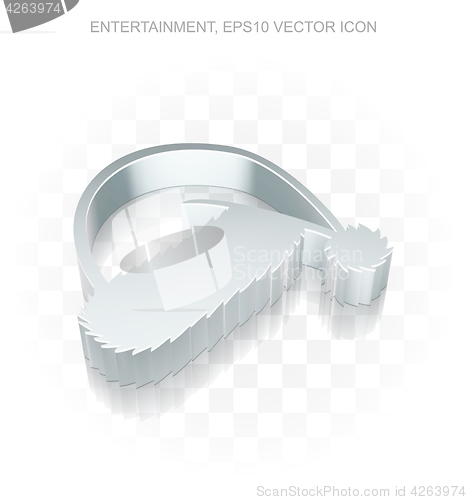 Image of Holiday icon: Flat metallic 3d Christmas Hat, transparent shadow, EPS 10 vector.