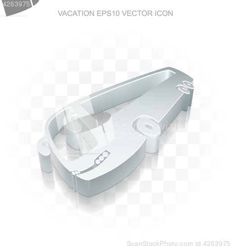 Image of Travel icon: Flat metallic 3d Bus, transparent shadow, EPS 10 vector.