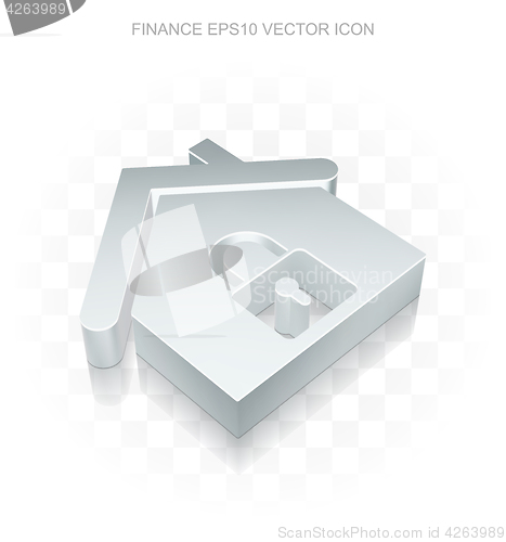 Image of Finance icon: Flat metallic 3d Home, transparent shadow, EPS 10 vector.