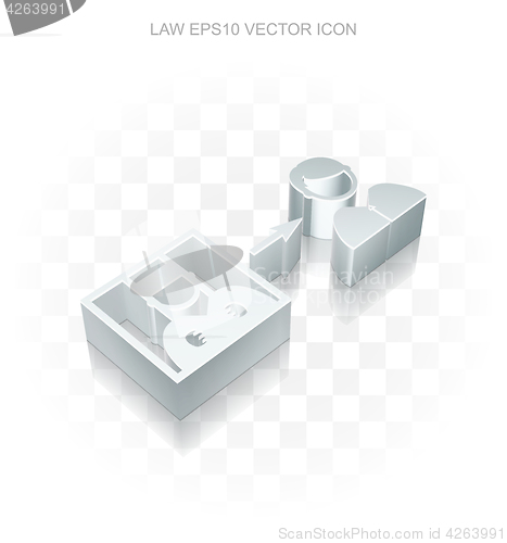 Image of Law icon: Flat metallic 3d Criminal Freed, transparent shadow, EPS 10 vector.