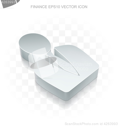 Image of Business icon: Flat metallic 3d Business Man, transparent shadow, EPS 10 vector.