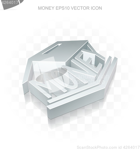 Image of Currency icon: Flat metallic 3d Money Box, transparent shadow, EPS 10 vector.