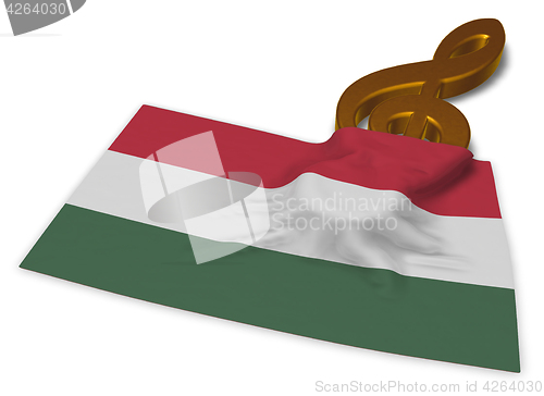 Image of clef symbol symbol and hungarian flag - 3d rendering
