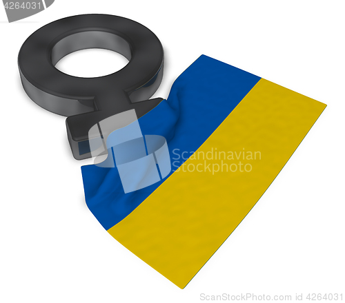 Image of symbol for feminine and flag of the ukraine - 3d rendering