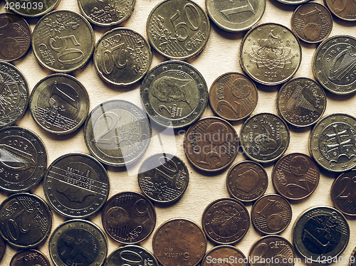 Image of Vintage Euro coins background