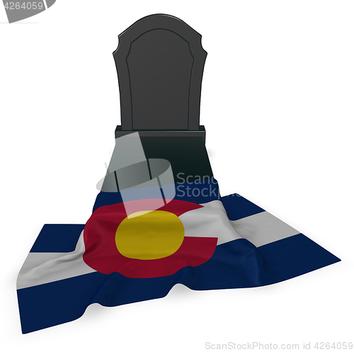 Image of gravestone and flag of colorado - 3d rendering