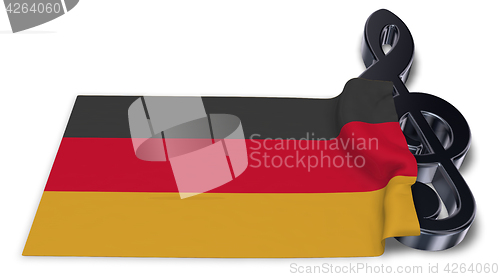 Image of clef symbol and german flag - 3d rendering