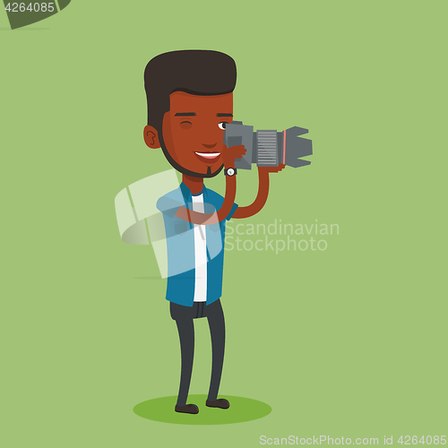 Image of Photographer taking photo vector illustration.