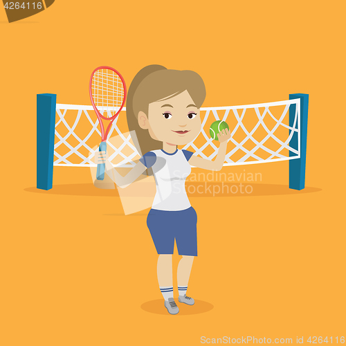 Image of Female tennis player vector illustration.