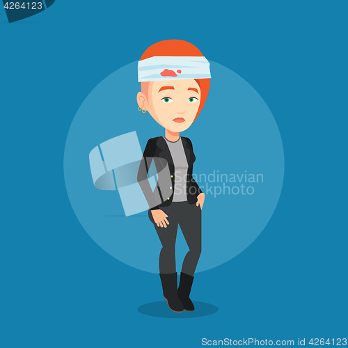 Image of Man with injured head vector illustration.