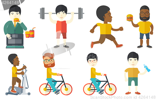 Image of Vector set of sport characters.