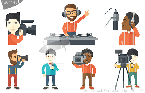 Image of Vector set of media people characters.