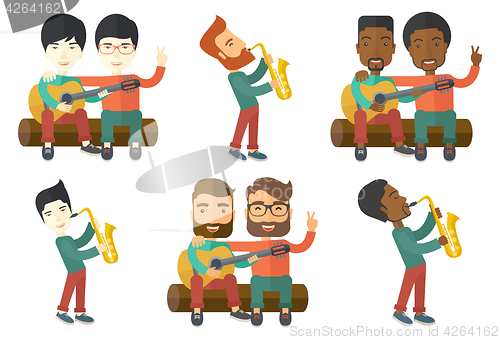 Image of Vector set of musicians characters.