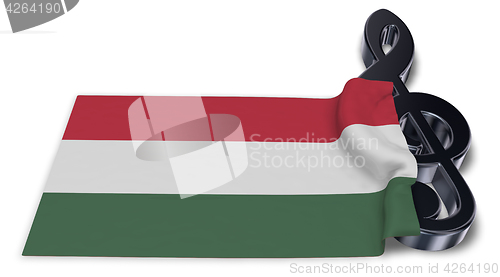 Image of clef symbol symbol and hungarian flag - 3d rendering