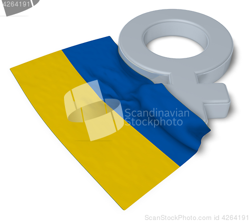 Image of symbol for feminine and flag of the ukraine - 3d rendering