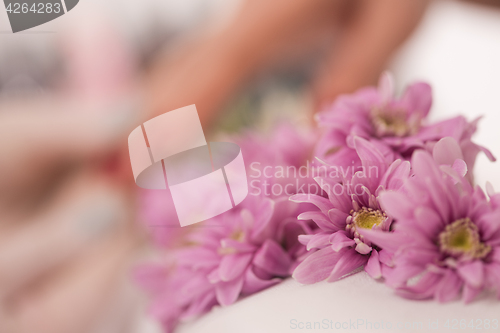 Image of Woman hands receiving a manicure