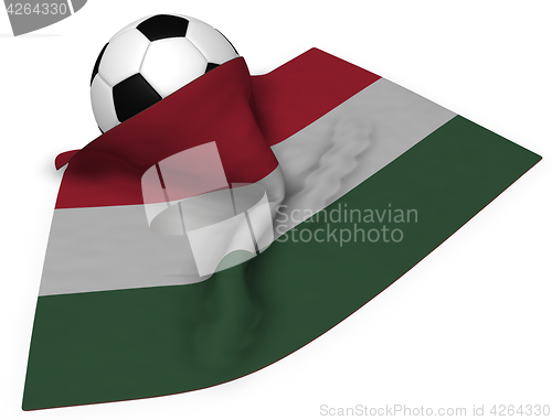 Image of soccer ball and flag of hungary - 3d rendering