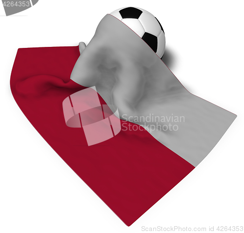 Image of soccer ball and flag of poland - 3d rendering
