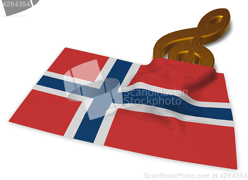 Image of clef symbol and flag of norway - 3d rendering